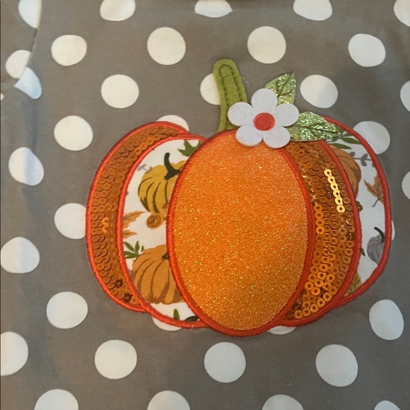 Rare Edition EUC Fall Polka Dot Pumpkin Matching Set - Picture 2 of 5